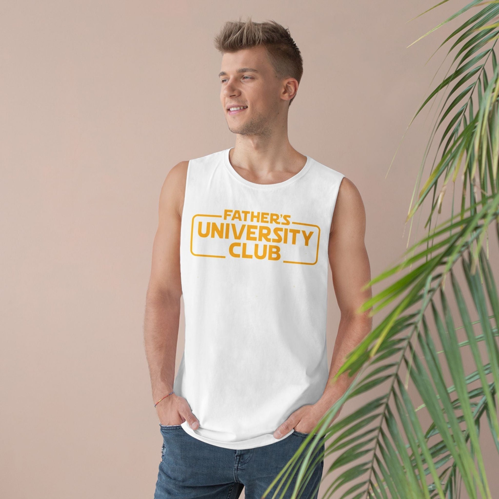 Tank Top - Father's University Club design, vintage style, unisex, casual summer wear.