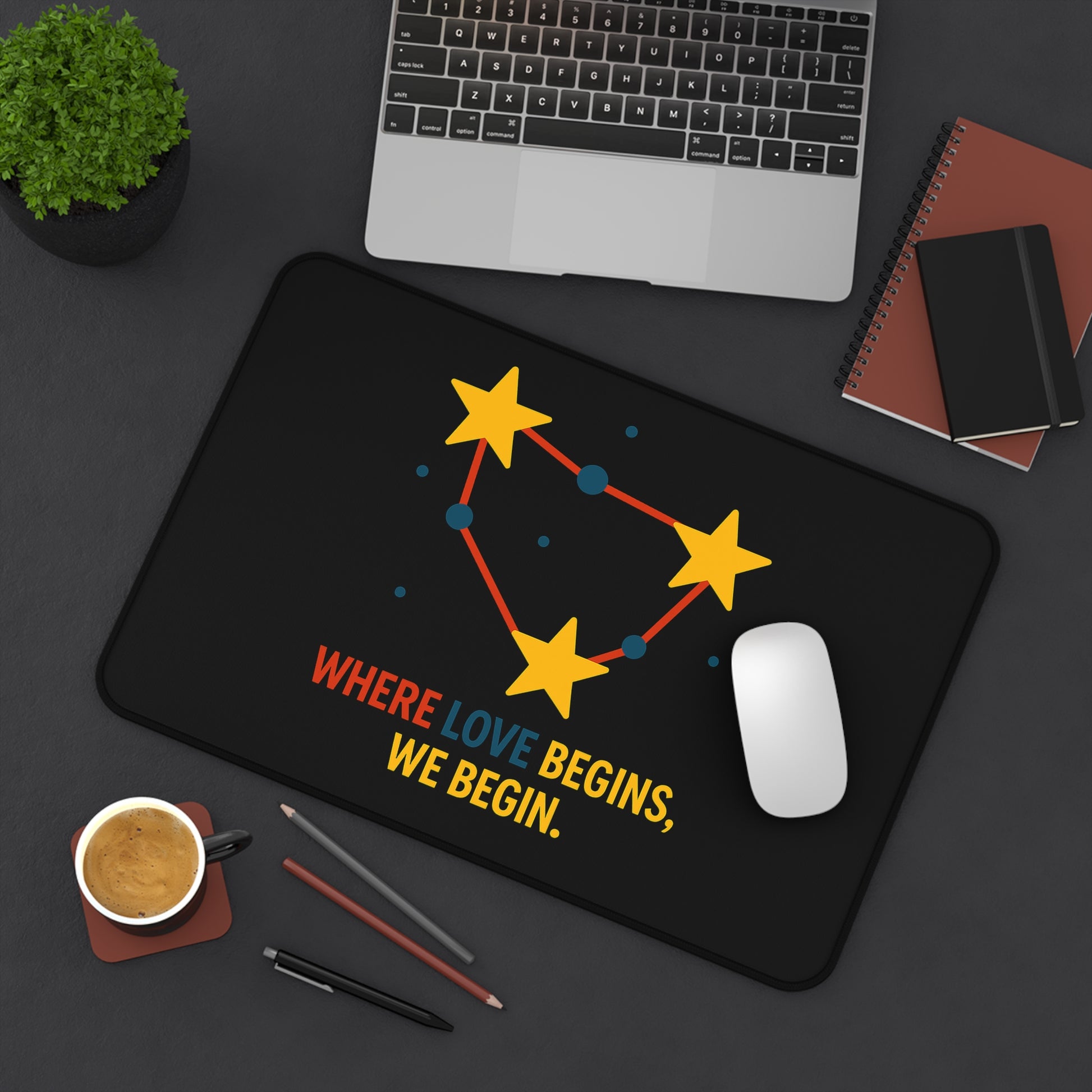 “Large Desk Mat - Star Constellation Mouse Pad | Non-Slip Office Accessory”