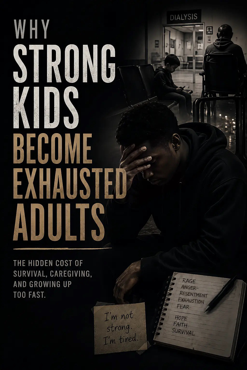 emotionally exhausted adult created from childhood trauma, caregiving pressure, emotional neglect, survival mode, and parentification trauma