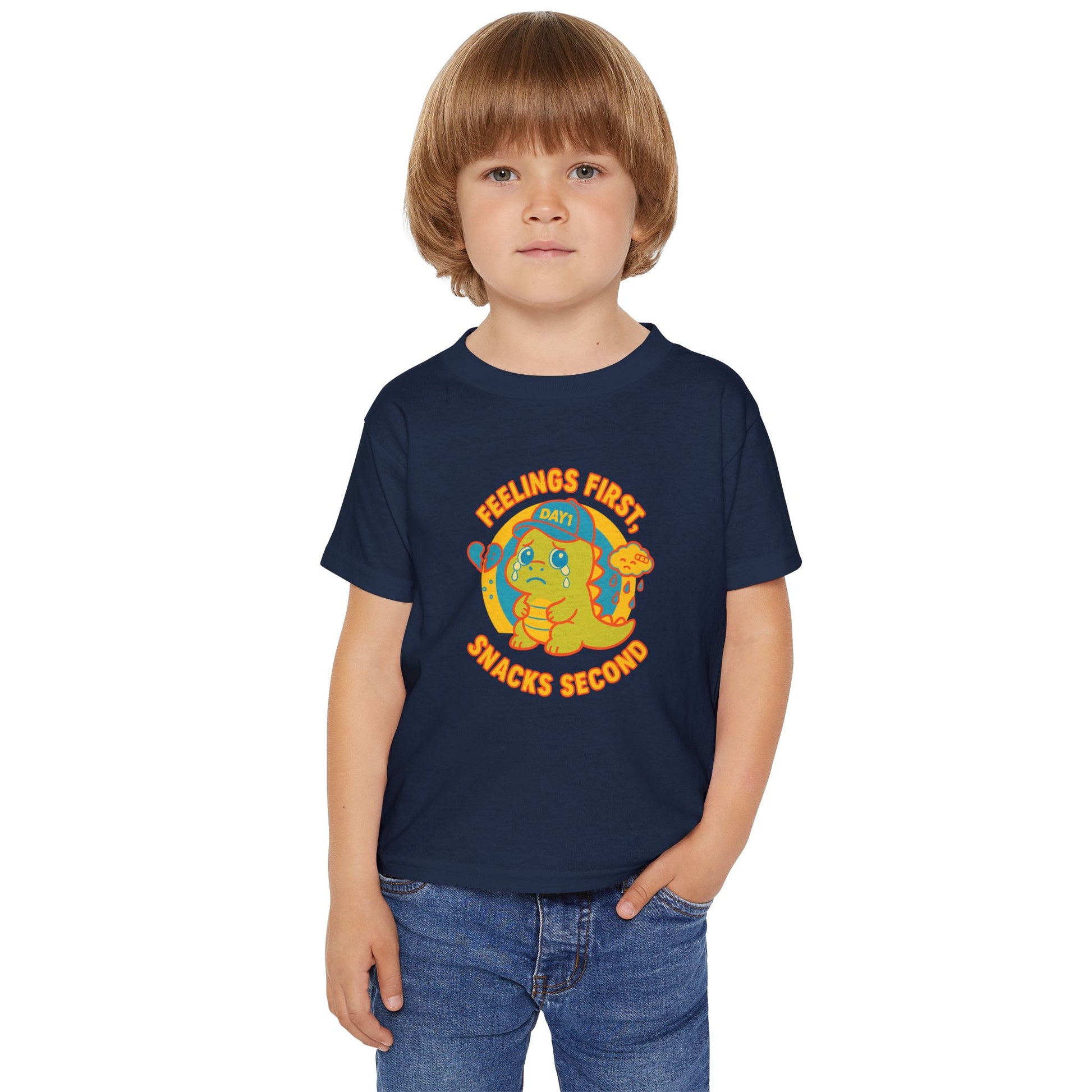 “Weepy Rex Feelings First Toddler T-Shirt“