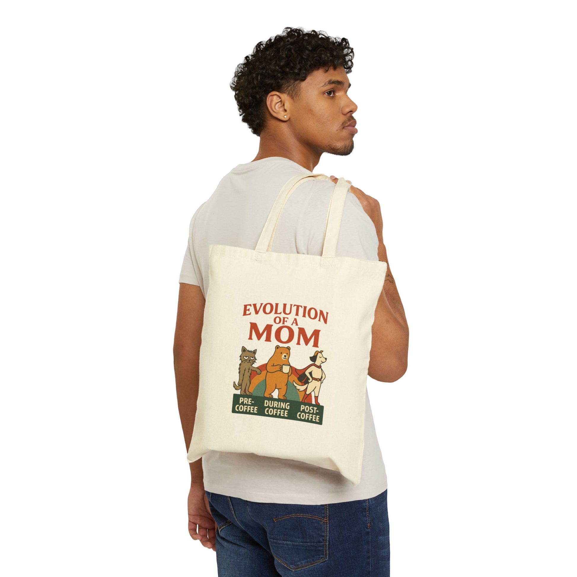 “Evolution of a Mom Coffee Tote Bag - Funny Mom Gift“