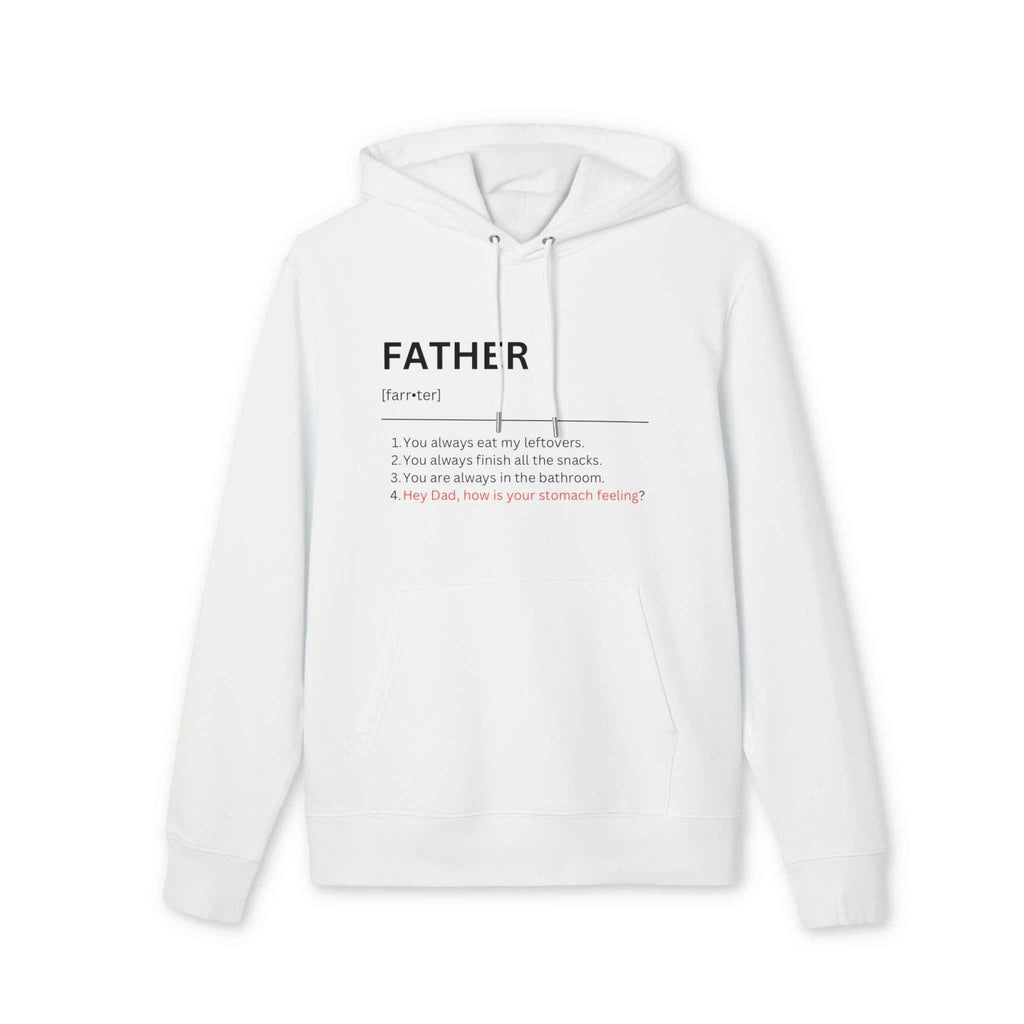 Personalized fatherhood hoodie for dad, organic cotton, Father's Day gift, casual streetwear.