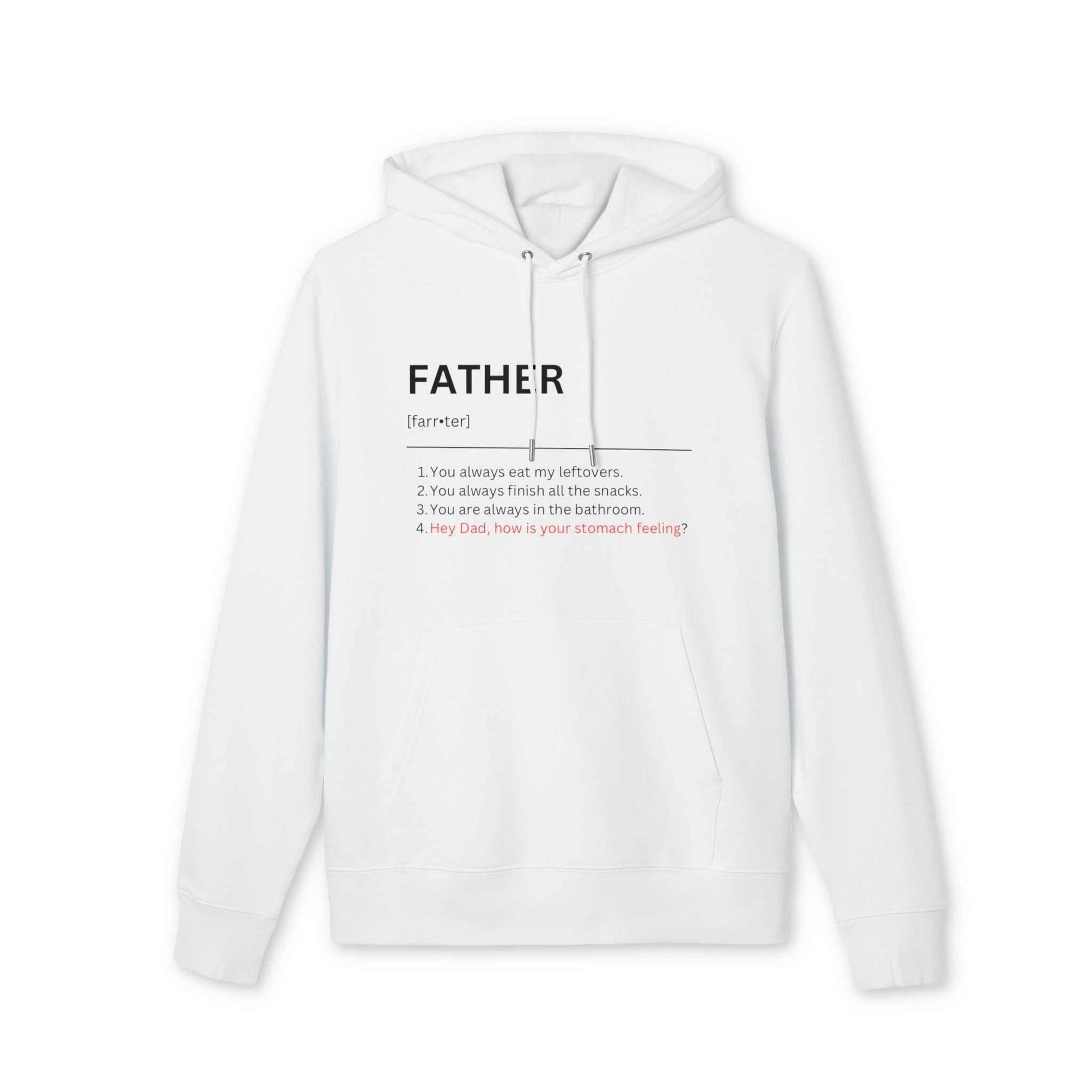 Personalized fatherhood hoodie for dad, organic cotton, Father's Day gift, casual streetwear.