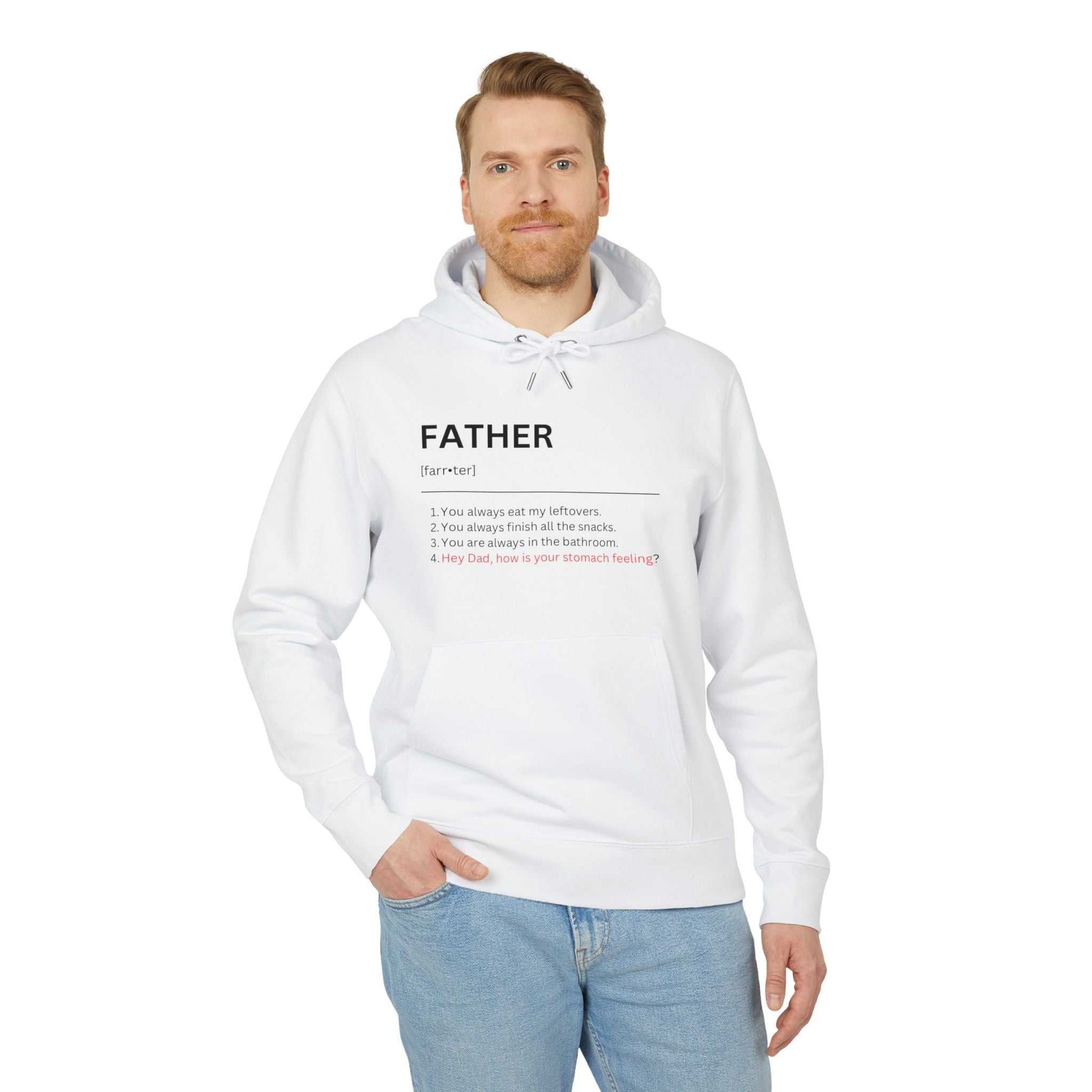 Unisex Cruiser 2.0 Hoodie with kangaroo pockets, made from 100% organic cotton, perfect for personalized fatherhood gifts.