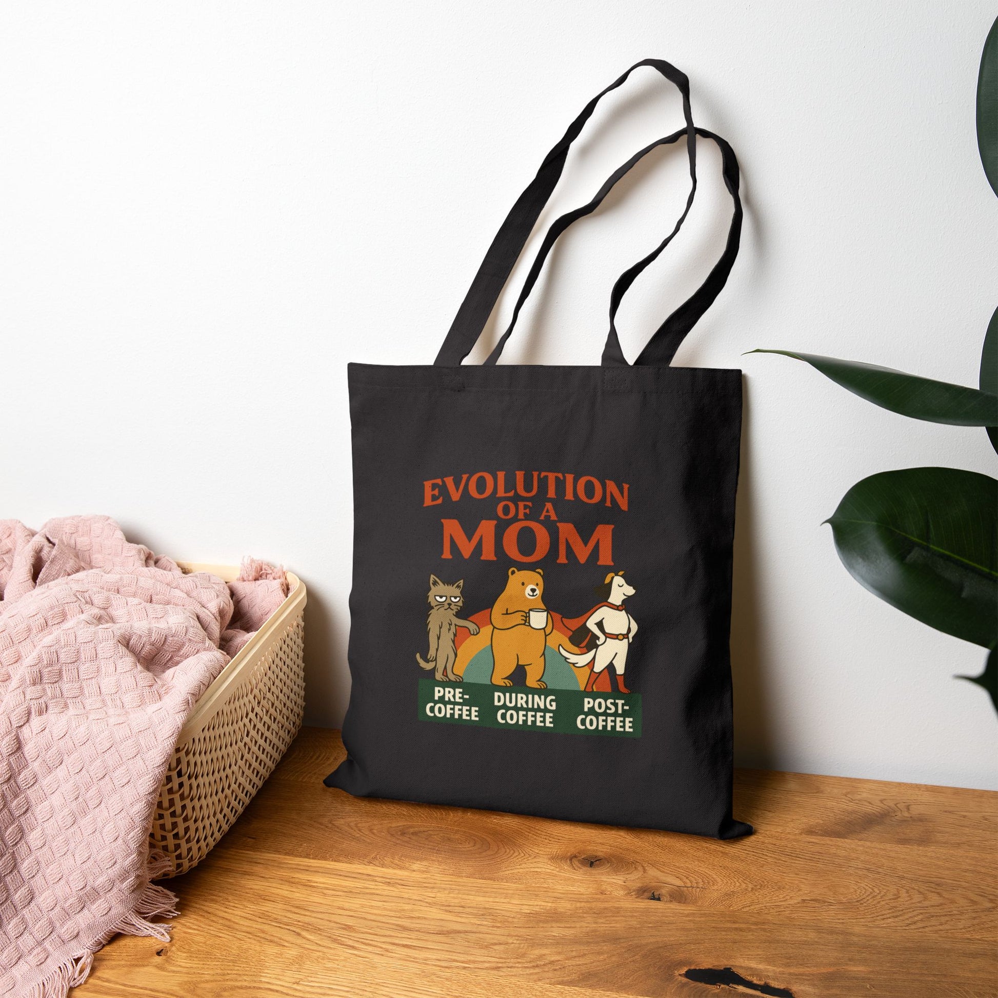“Evolution of a Mom Coffee Tote Bag - Funny Mom Gift“