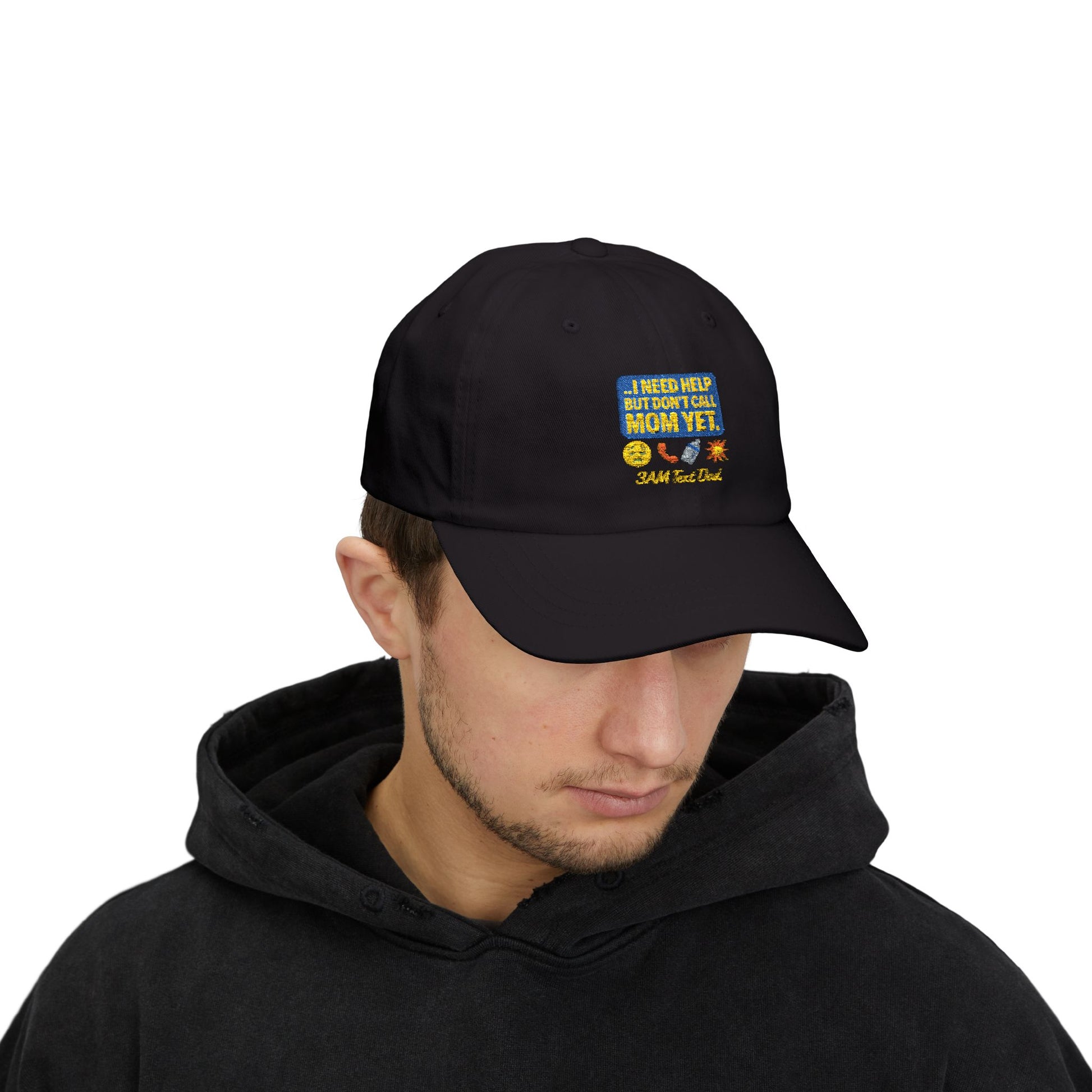 Embroidered Dad Cap - 3am Dad Text I Need Help But Don’t Call Mom Yet