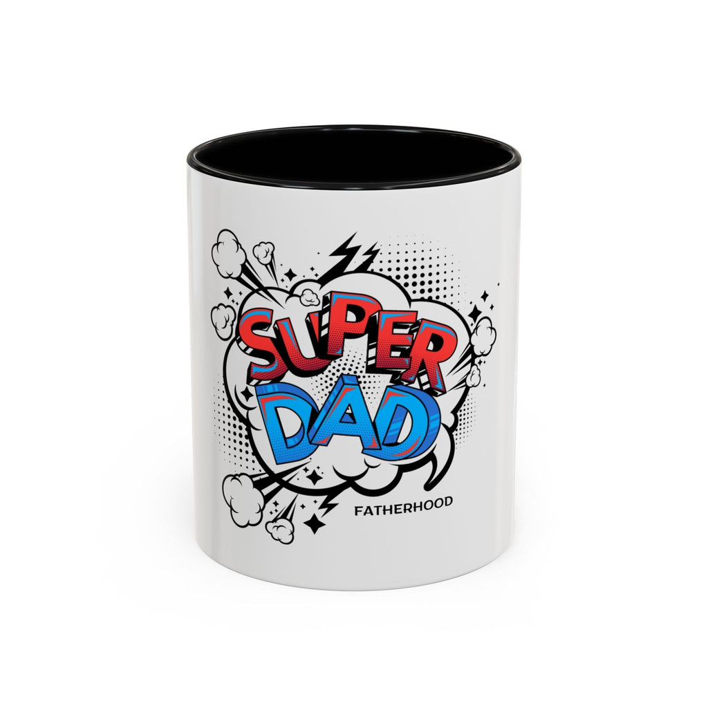 Super Dad Accent Coffee Mug with colorful design, ideal gift for Father's Day, birthday, or coffee lovers.