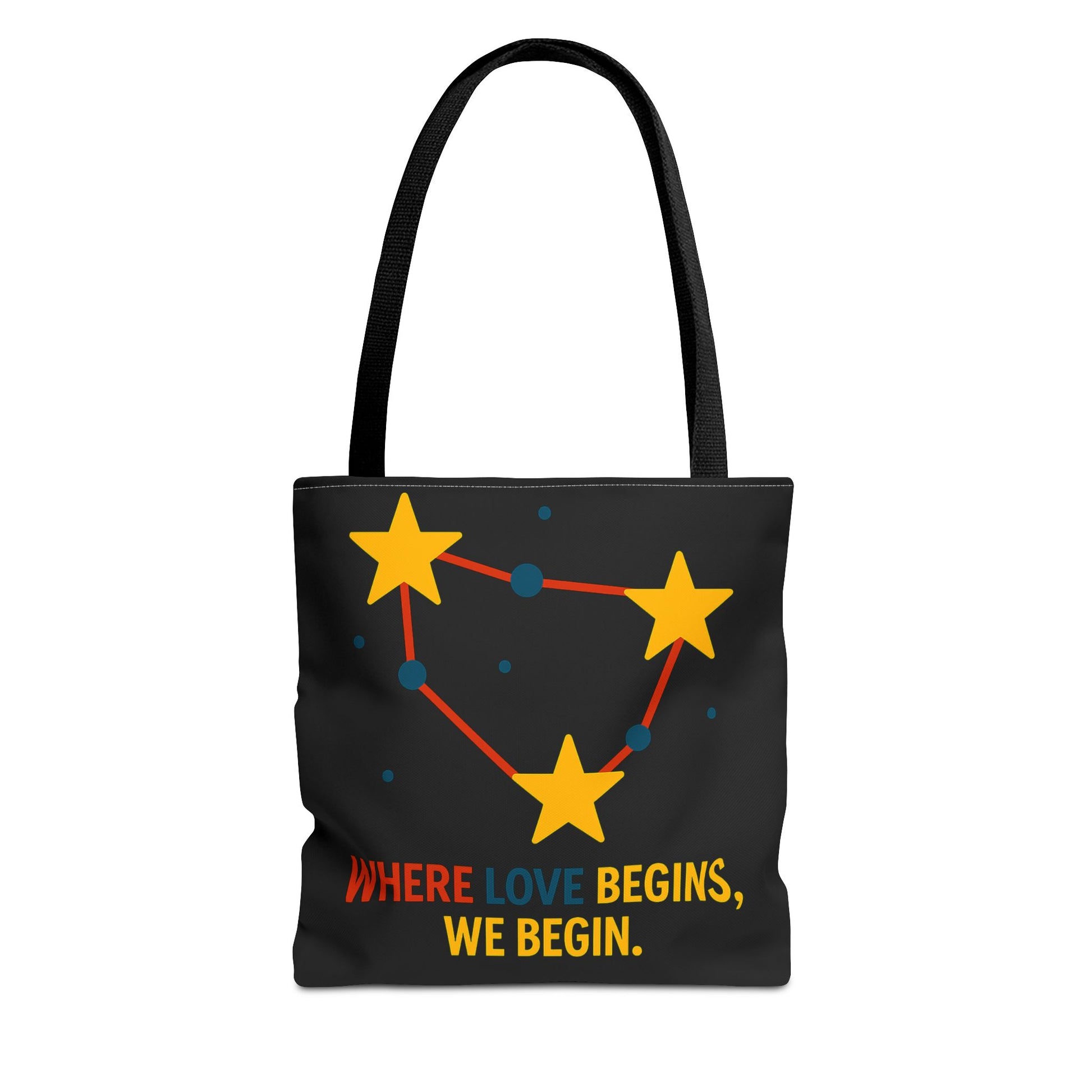 Cosmic Constellation Tote Bag - “Where Love Begins, We Begin” - Celestial Space Theme