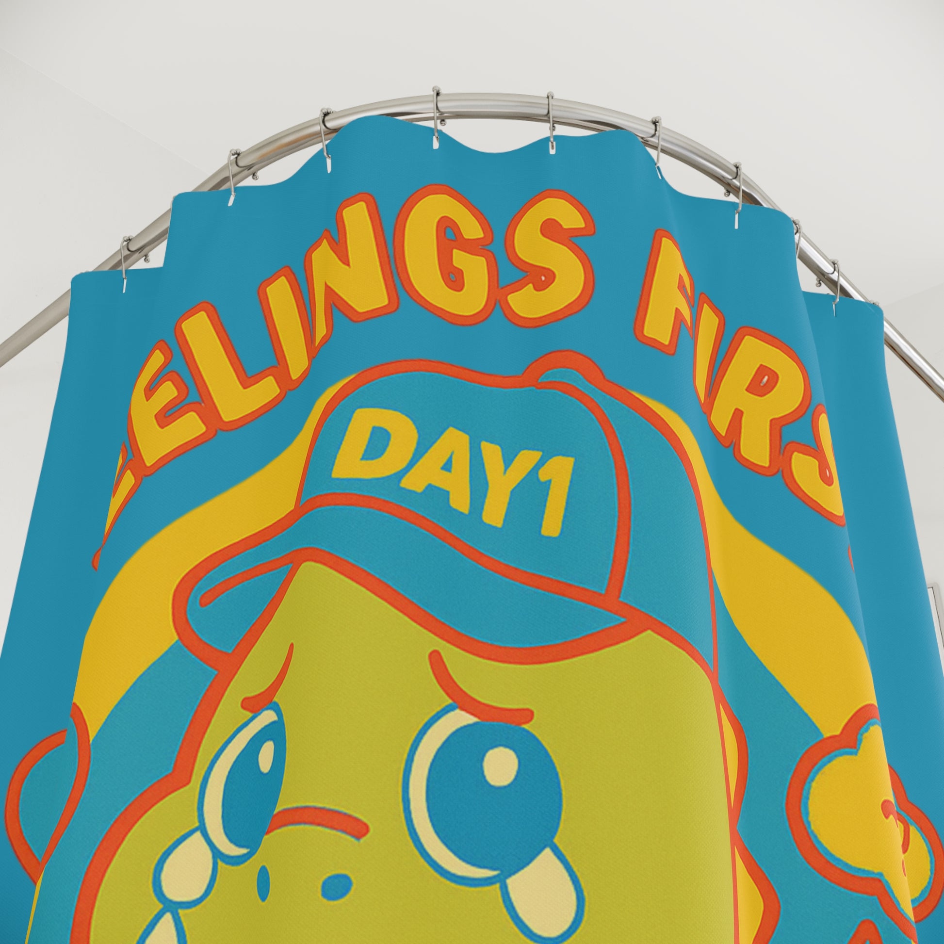 Weepy Rex Feelings First Shower Curtain - Cute Dinosaur Bathroom Decor