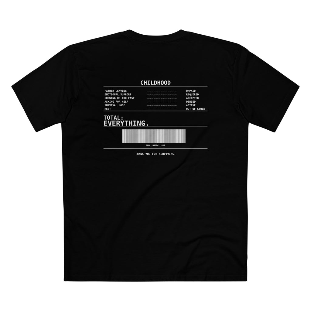 RECEIPT. Tee | Minimalist Survival Mode Graphic Shirt