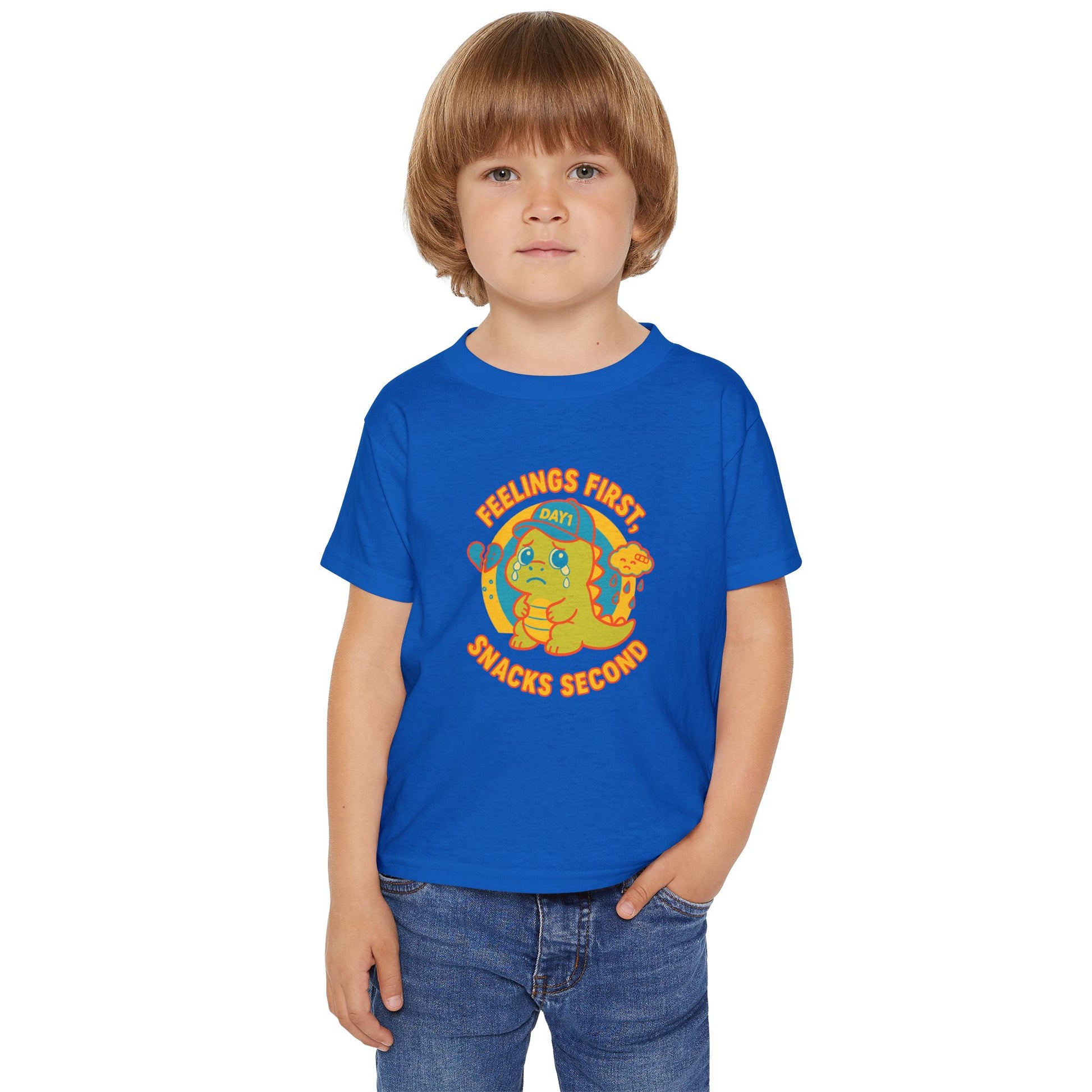 “Weepy Rex Feelings First Toddler T-Shirt“