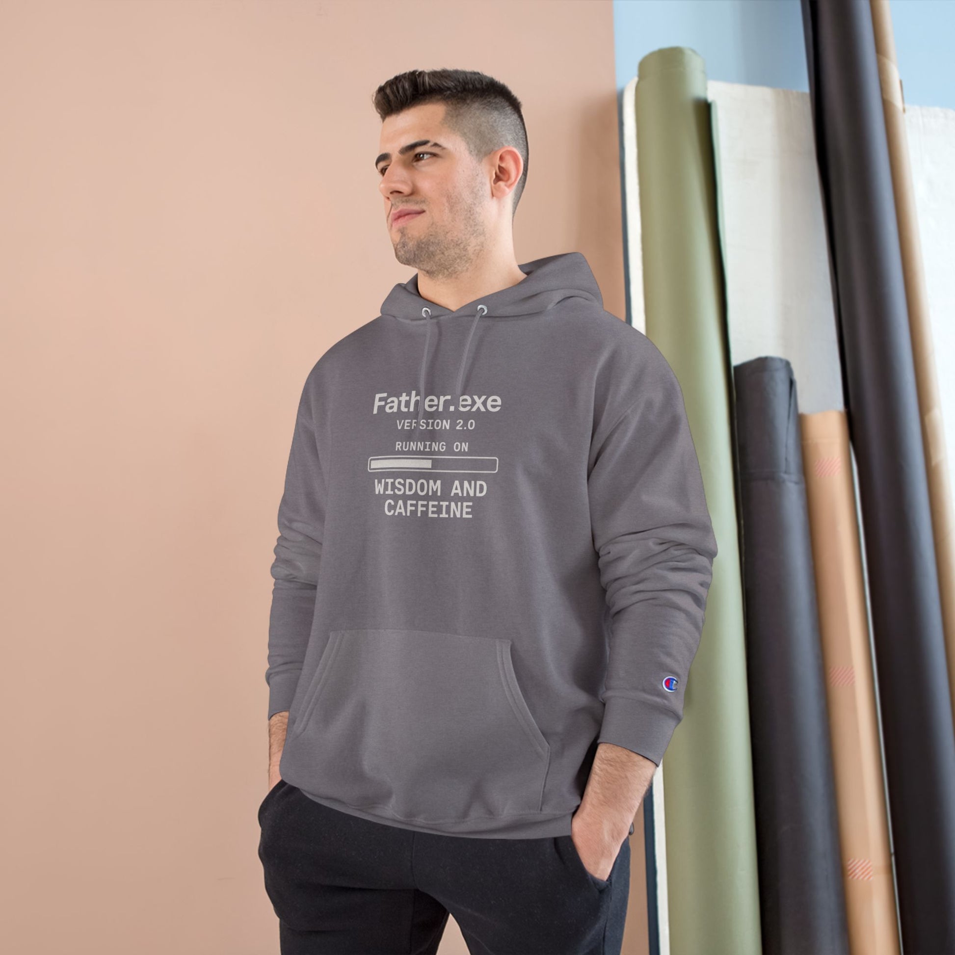 Father .exe Champion Hoodie - Funny Dad Programming Gift