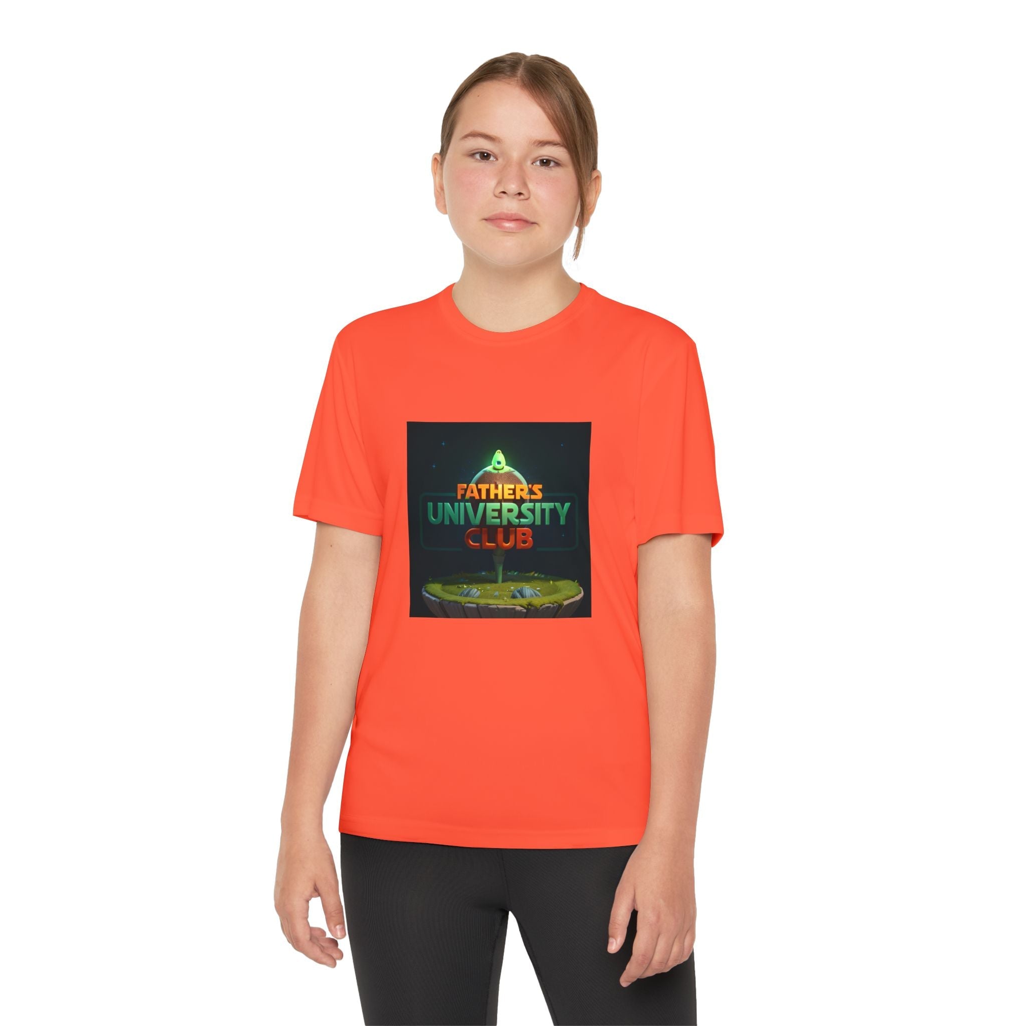 Youth Sports Tee, vibrant design on lightweight moisture-wicking polyester, ideal for active kids.