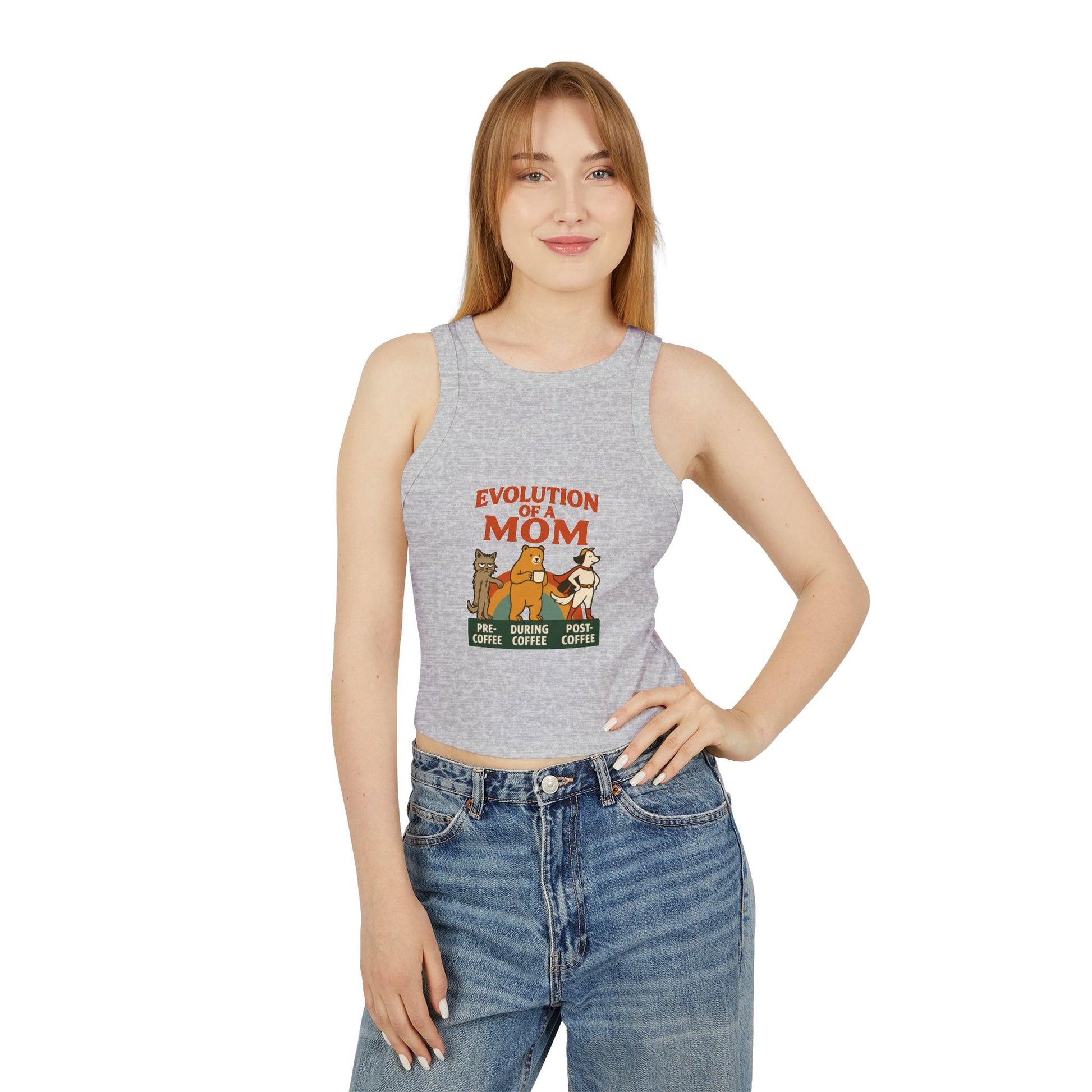 “Evolution of a Mom Coffee Shirt - Funny Mom Gift Tank Top“