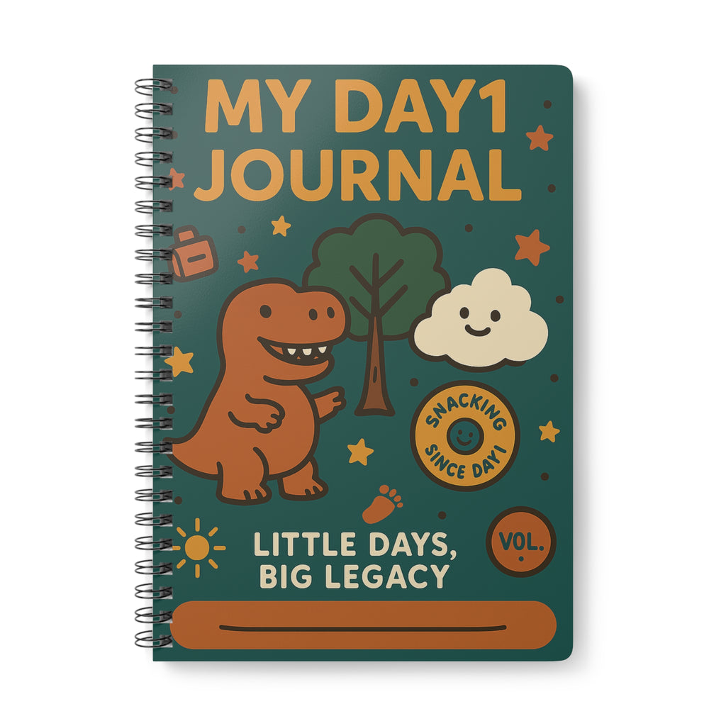 “My Day 1 Journal - Dino Dave’s Creative Spiral Notebook A5”