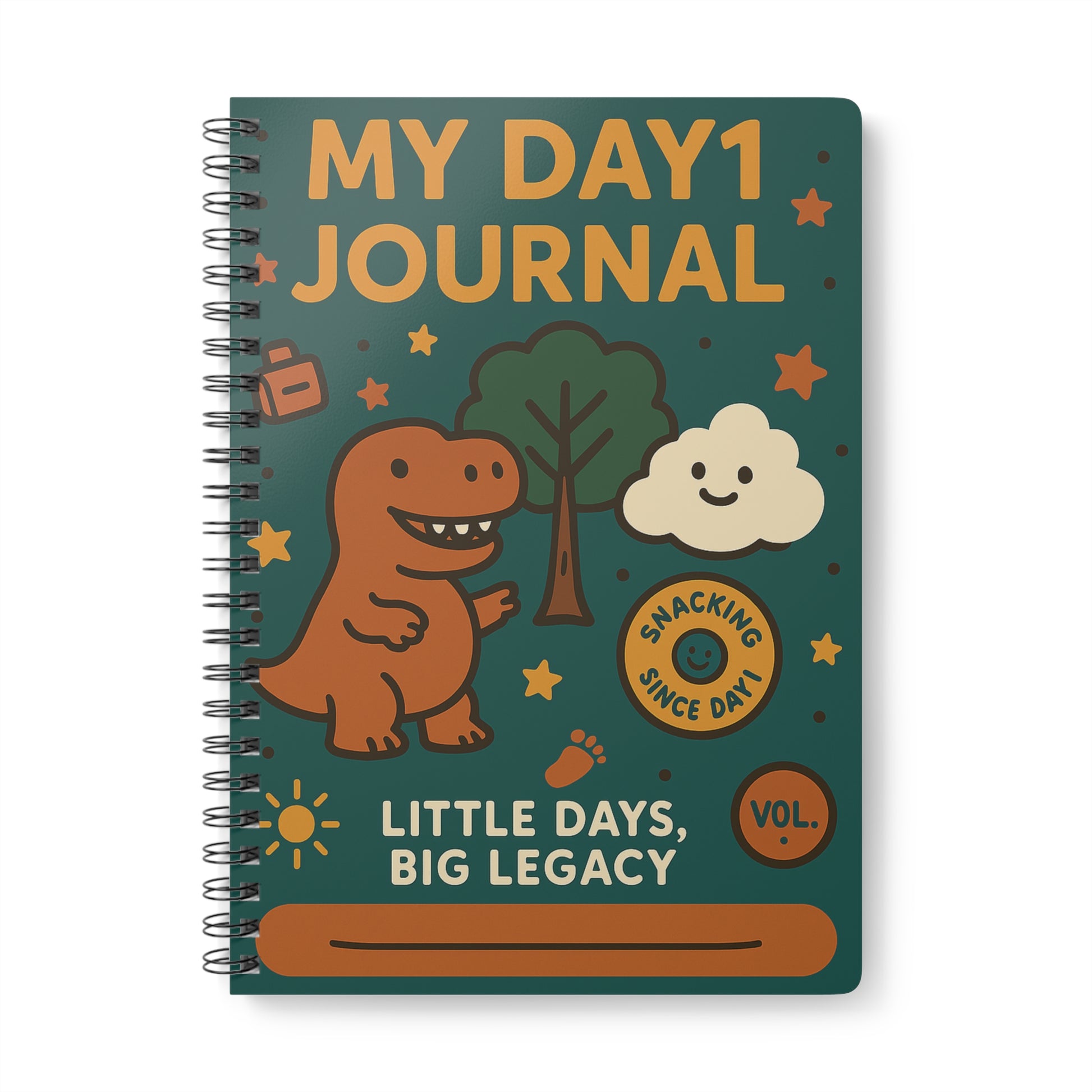 “My Day 1 Journal - Dino Dave’s Creative Spiral Notebook A5”