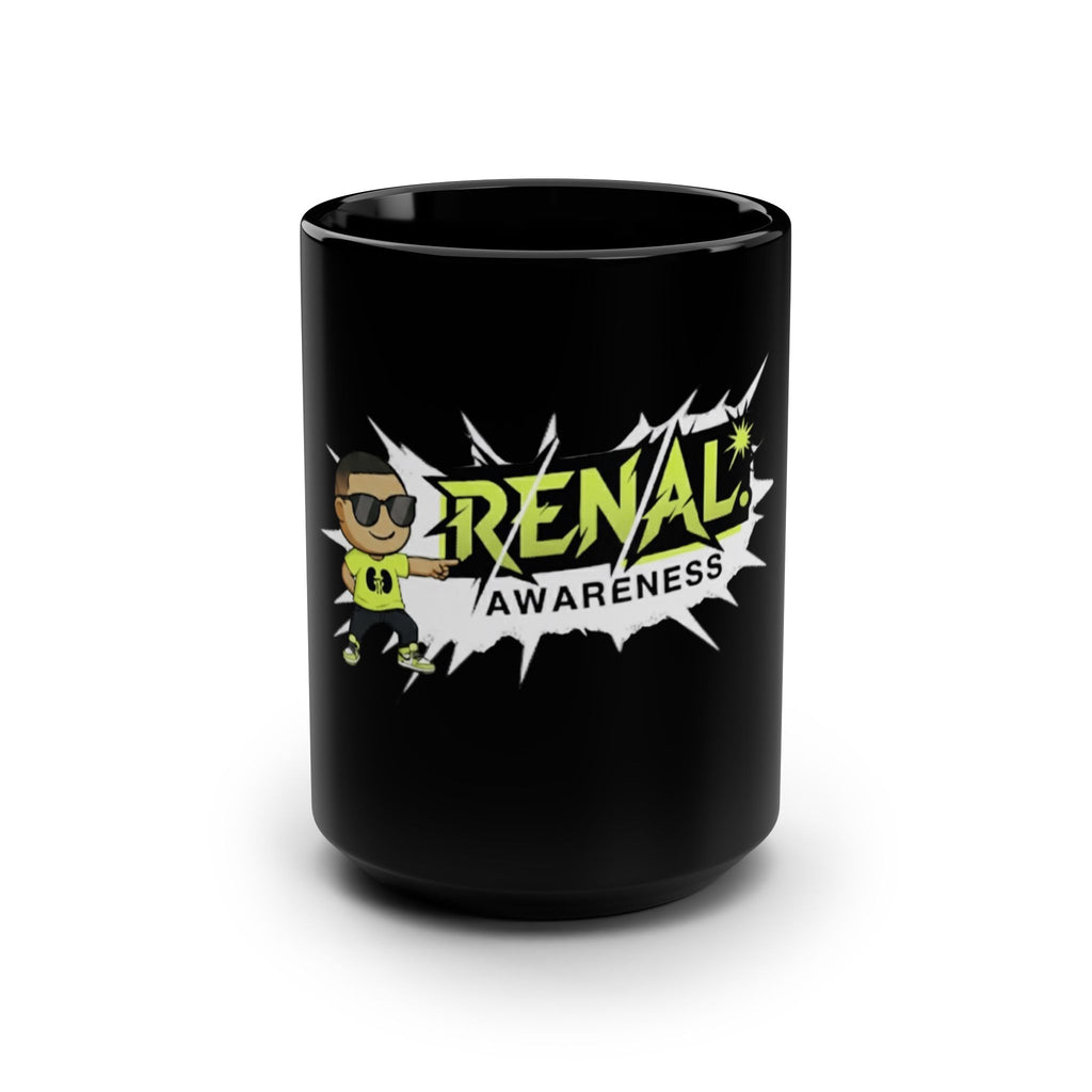 Renal Awareness Black Mug 15oz - Kidney Warrior