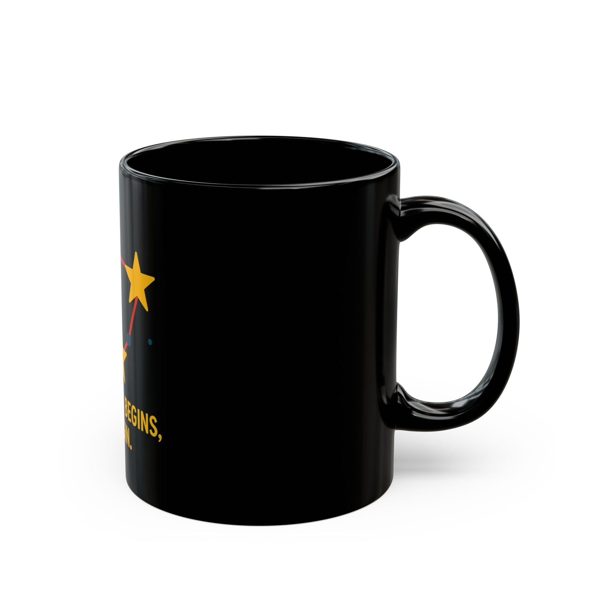 Black Mug - Star Constellation | “Where Love Begins” Ceramic Coffee Cup
