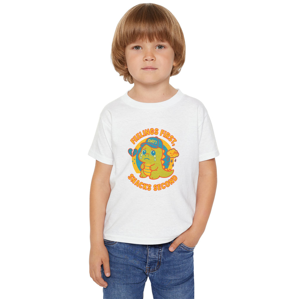 “Weepy Rex Feelings First Toddler T-Shirt“