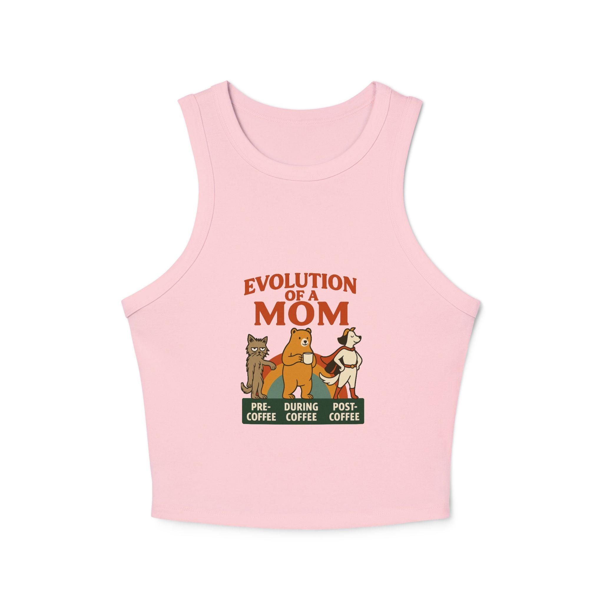 “Evolution of a Mom Coffee Shirt - Funny Mom Gift Tank Top“