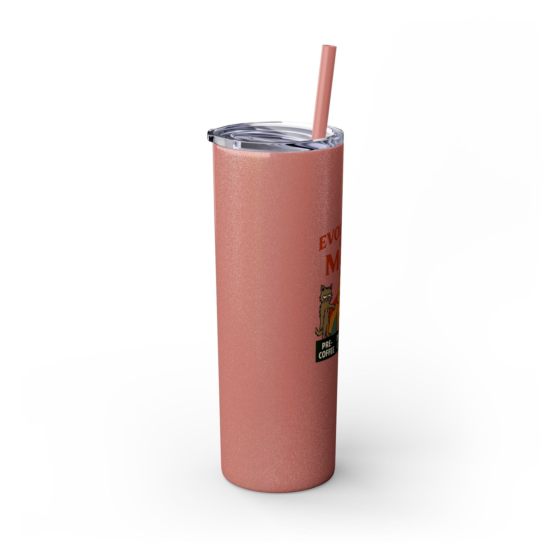 “Evolution of a Mom Glitter Tumbler - Funny Mom Life Skinny Tumbler 20oz”