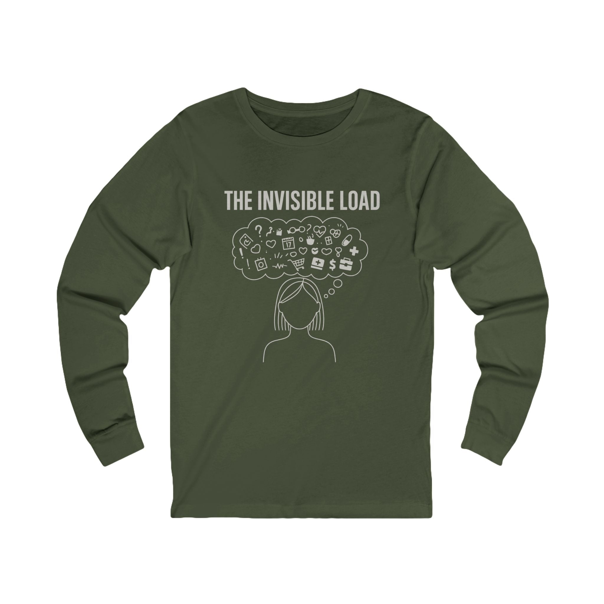 The Invisible Load Long Sleeve Tee | Caregiver Mental Health Shirt | Day1father Unisex Black Long Sleeve