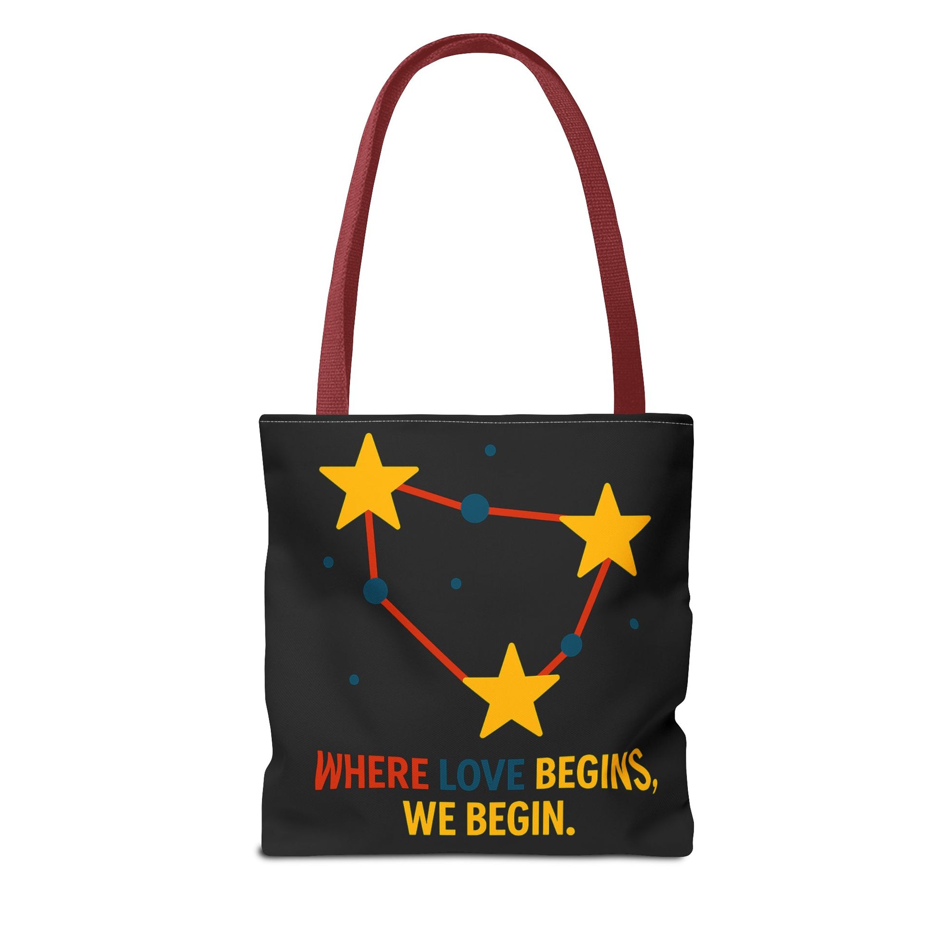 Cosmic Constellation Tote Bag - “Where Love Begins, We Begin” - Celestial Space Theme