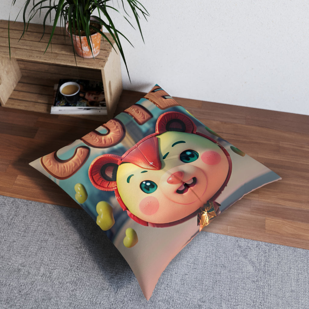 “Cute Aww BB Bear -  Tufted Floor Pillow“