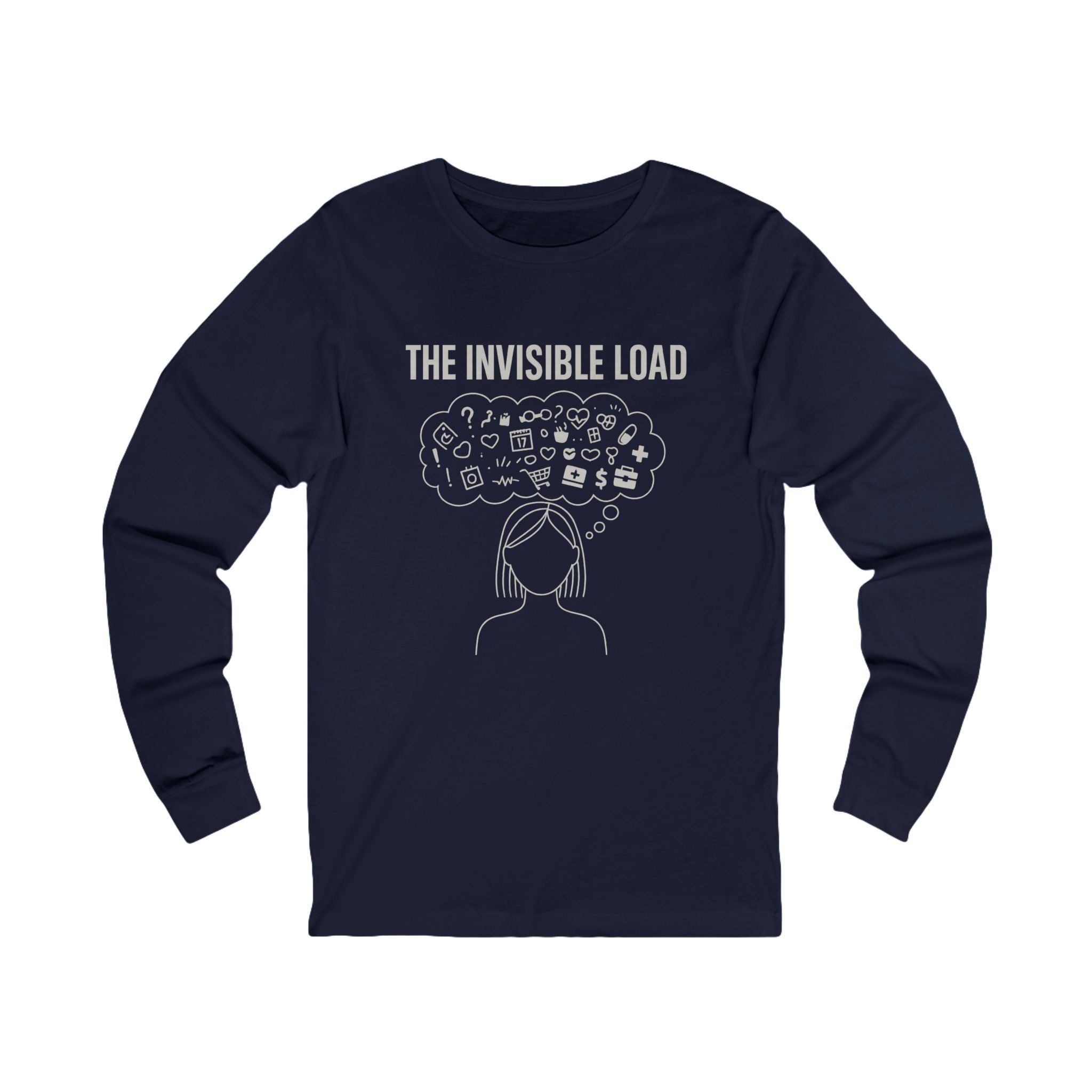 The Invisible Load Long Sleeve Tee | Caregiver Mental Health Shirt | Day1father Unisex Black Long Sleeve