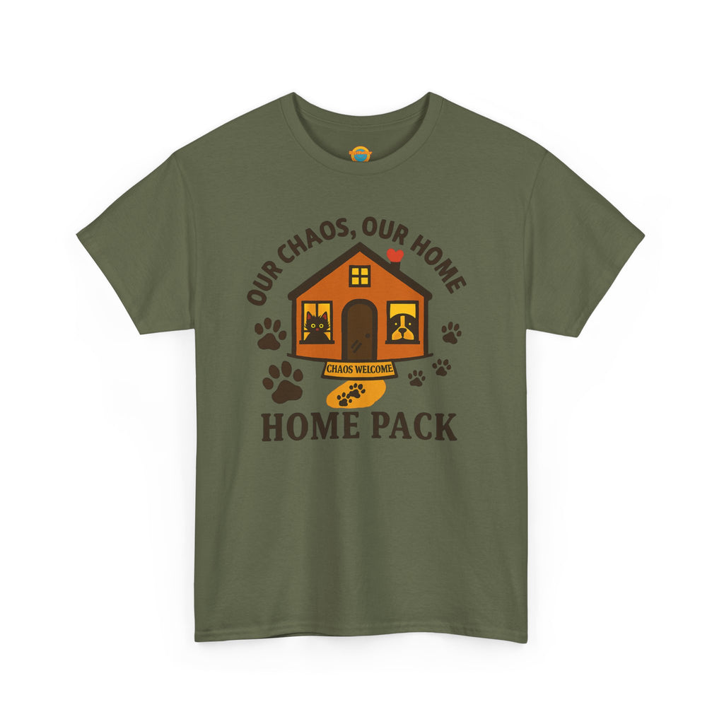 Pet Lovers Tee - Our Chaos, Our Home Unisex Heavy Cotton