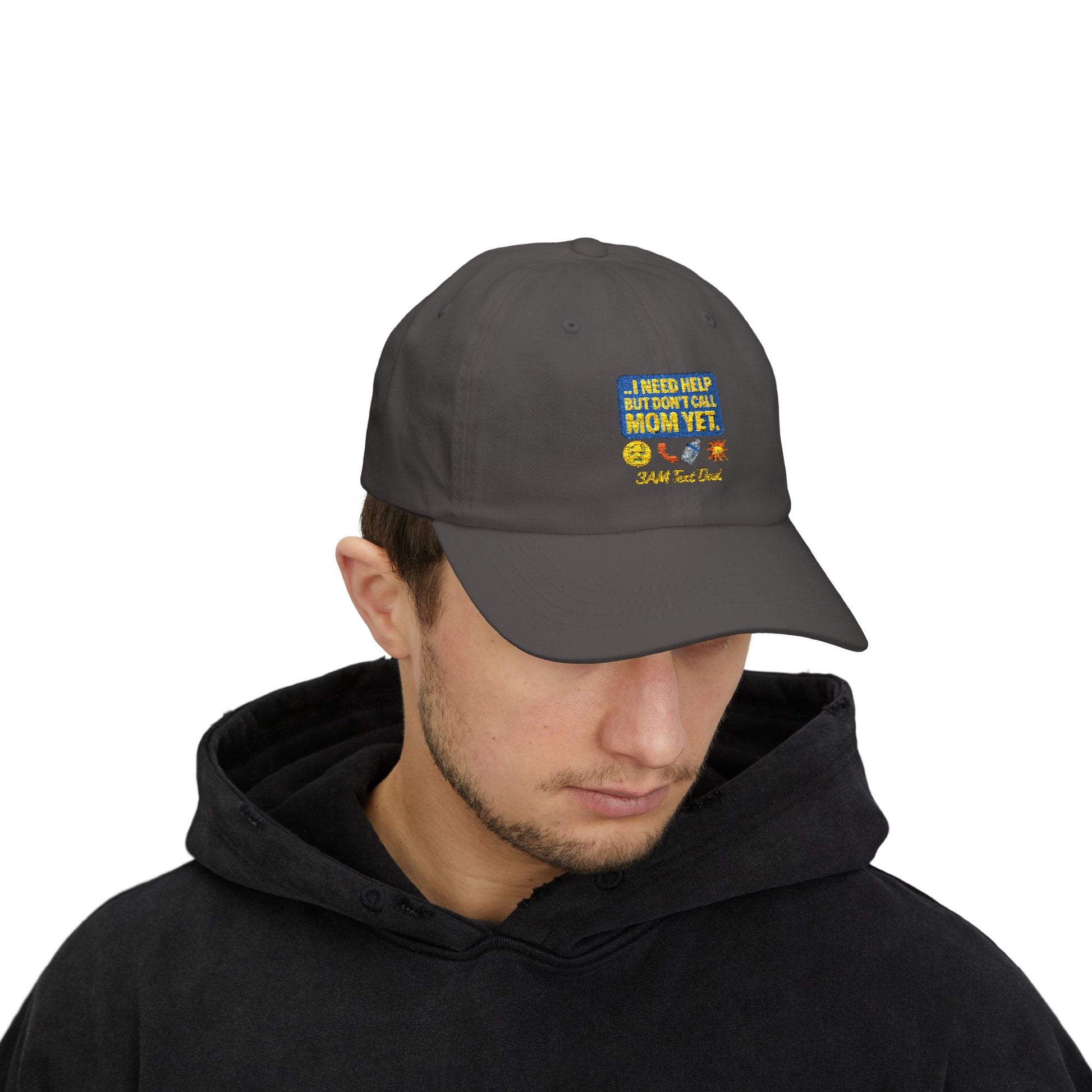 Embroidered Dad Cap - 3am Dad Text I Need Help But Don’t Call Mom Yet