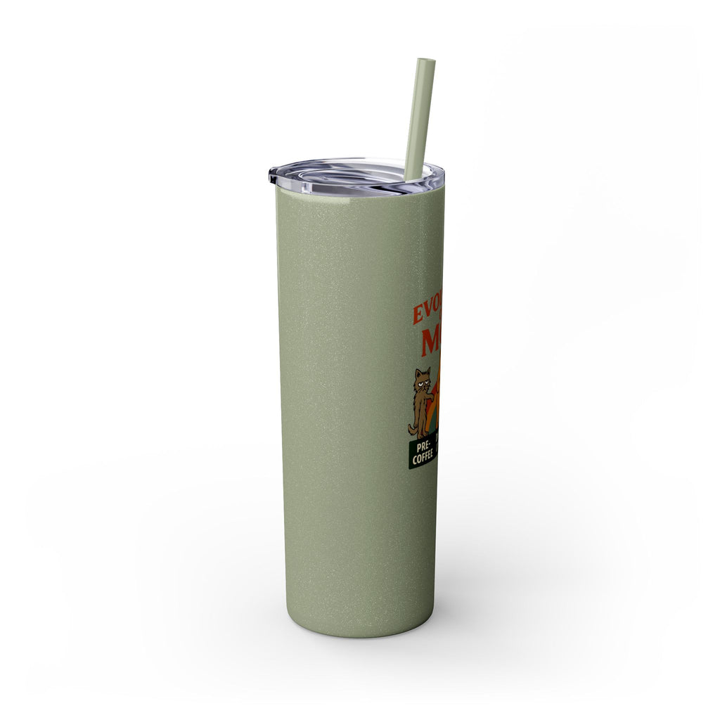 “Evolution of a Mom Glitter Tumbler - Funny Mom Life Skinny Tumbler 20oz”