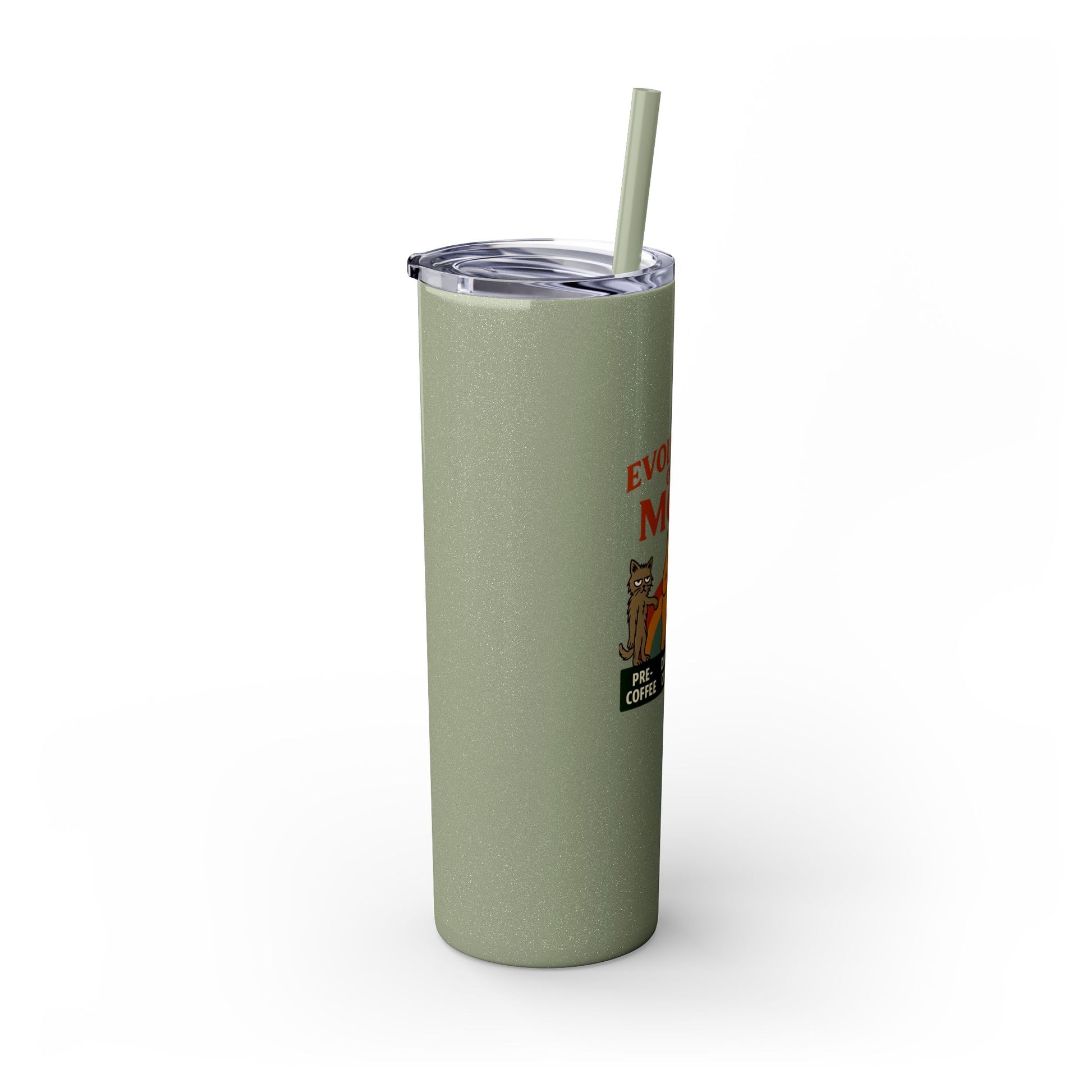 “Evolution of a Mom Glitter Tumbler - Funny Mom Life Skinny Tumbler 20oz”