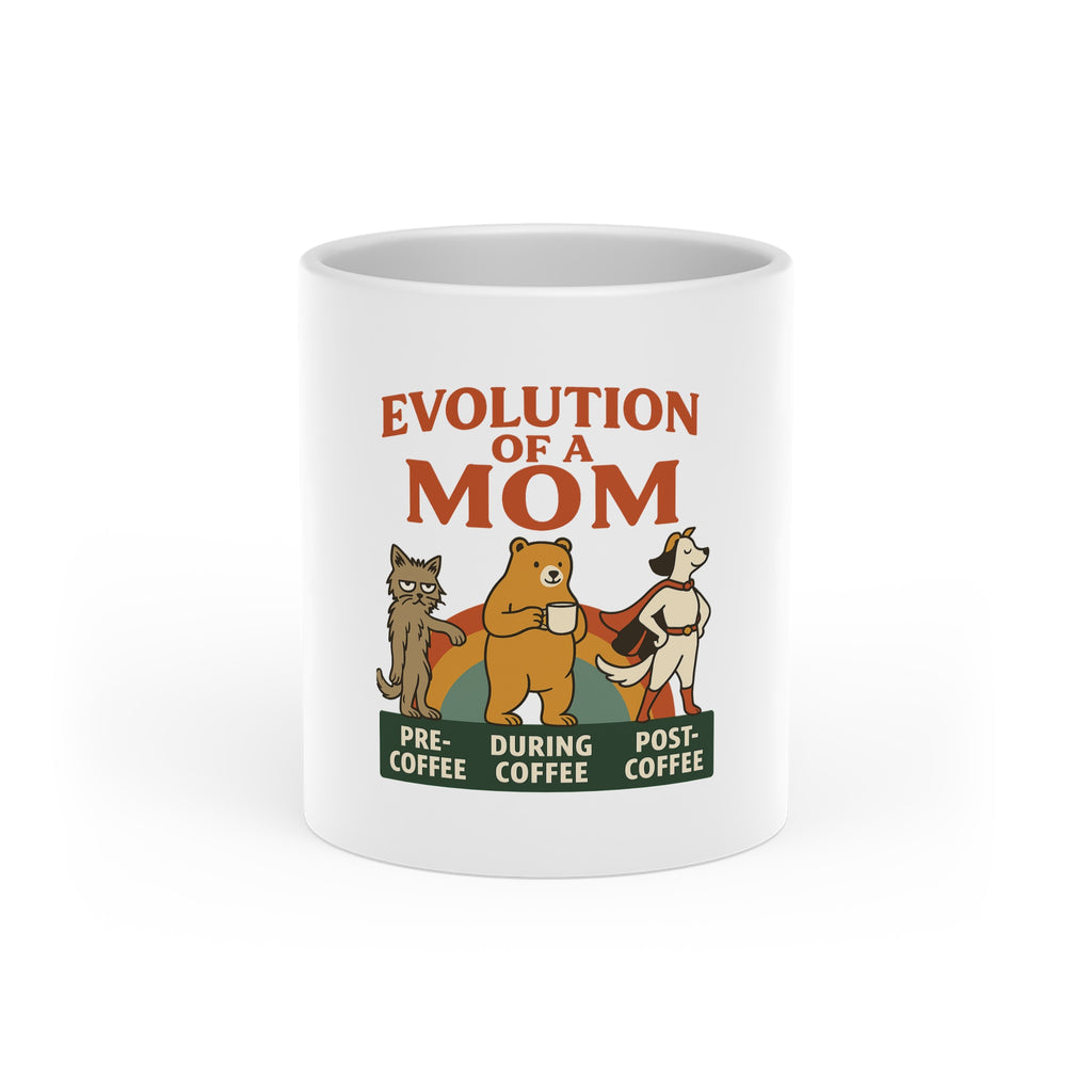 “Evolution of a Mom Heart Mug - Funny Coffee Gift for Mom“