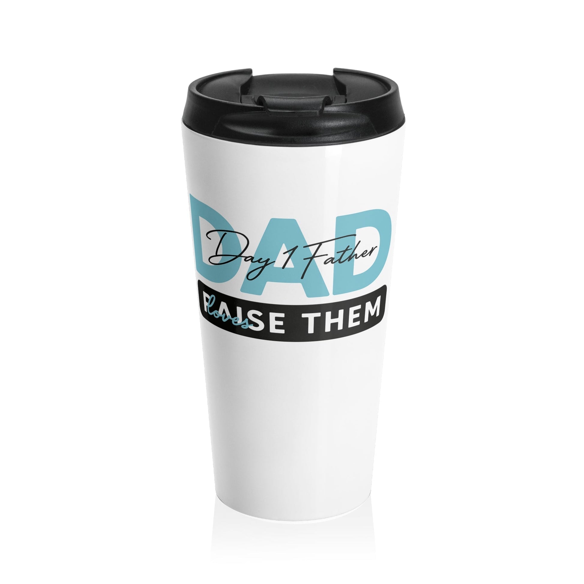 Dad Travel Mug with Unique Design, Perfect Gift for Father's Day, 15oz Stainless Steel, Leak-Proof and Dishwasher-Safe.