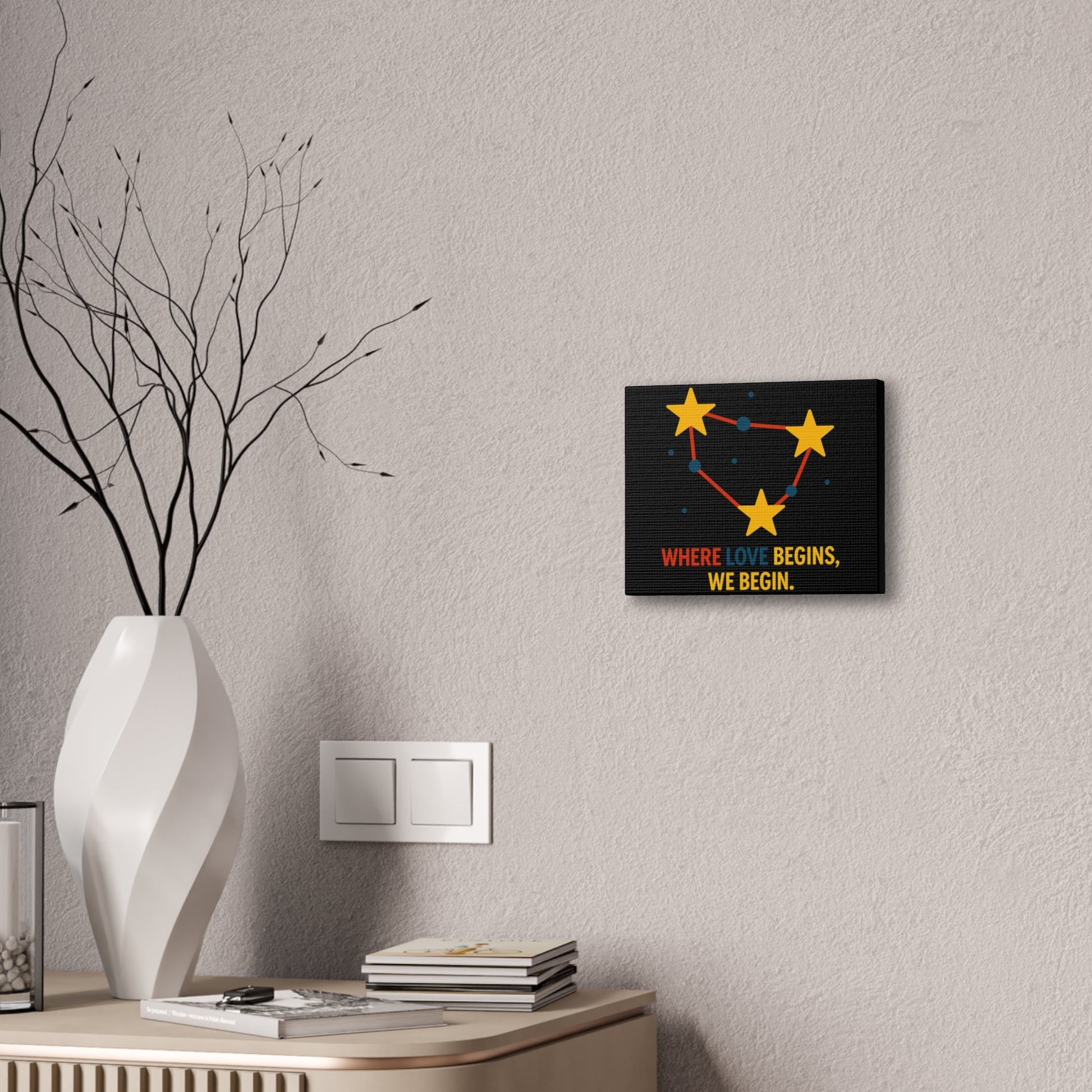 Canvas Wall Art Star Constellation Print - 10x8 Horizontal Home Decor