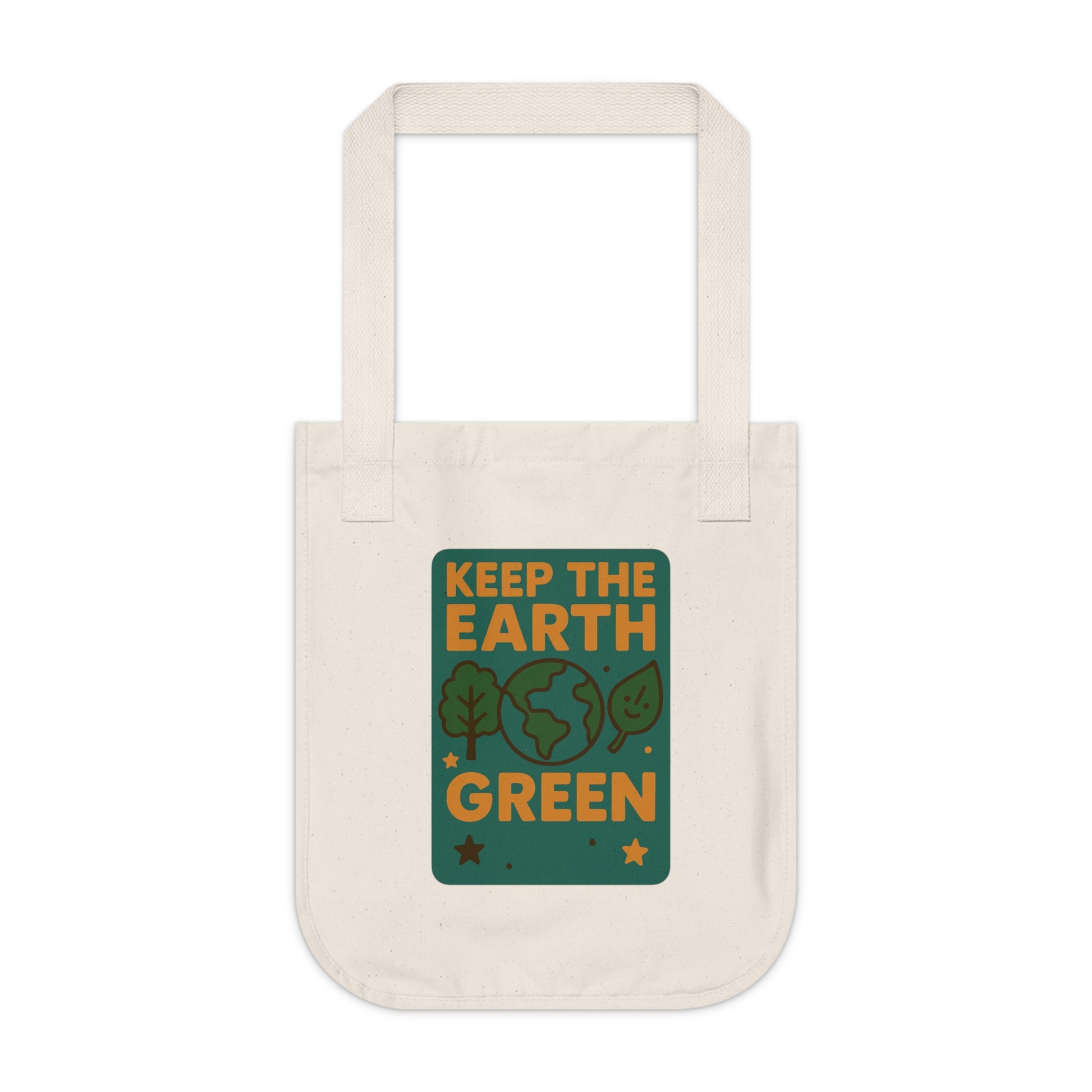 “Organic Cotton Tote Bag - Keep Earth Green | Eco-Friendly Reusable Shopping Bag”