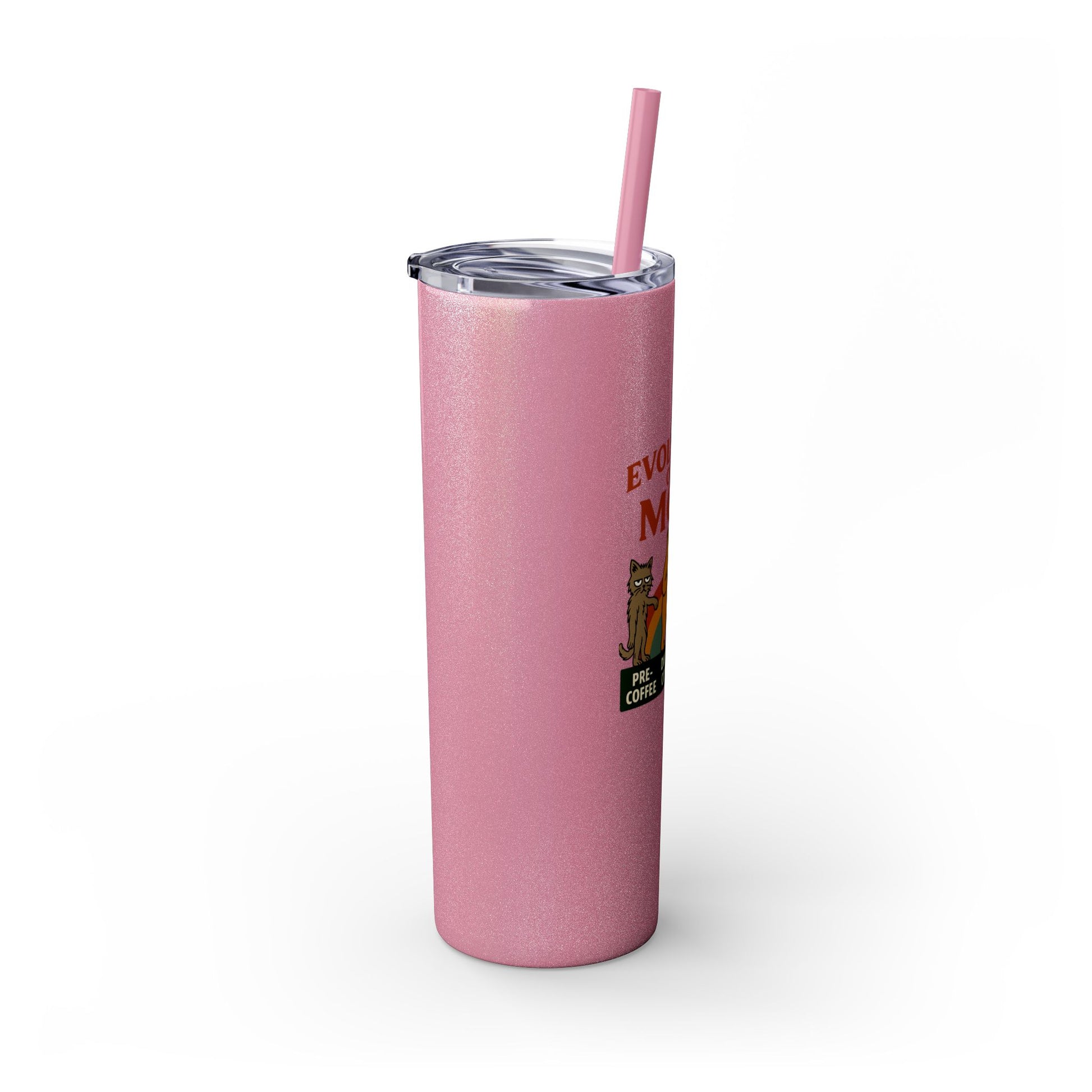 “Evolution of a Mom Glitter Tumbler - Funny Mom Life Skinny Tumbler 20oz”