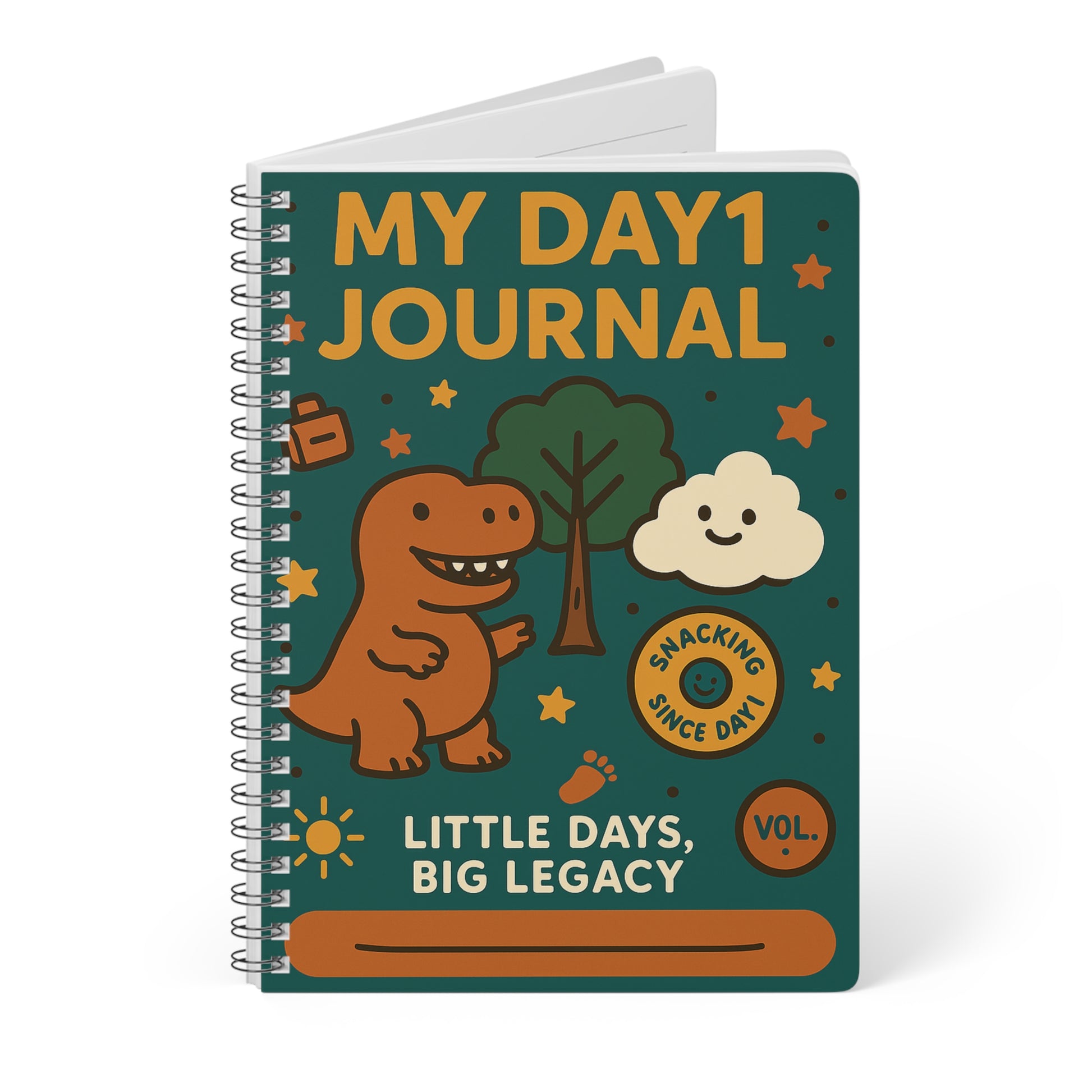 “My Day 1 Journal - Dino Dave’s Creative Spiral Notebook A5”