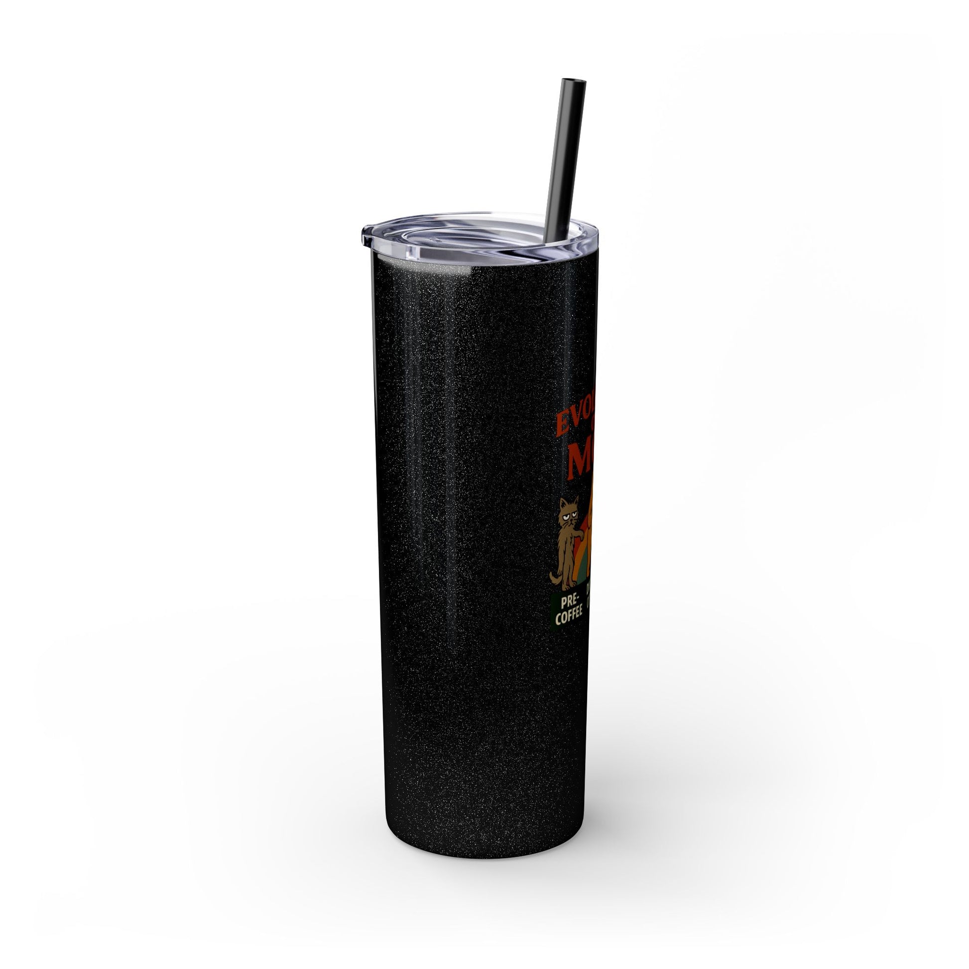 “Evolution of a Mom Glitter Tumbler - Funny Mom Life Skinny Tumbler 20oz”