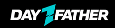 Official Day1Father logo featuring white text and a teal (#19D3C5) lightning bolt representing the number 1 on a transparent background.